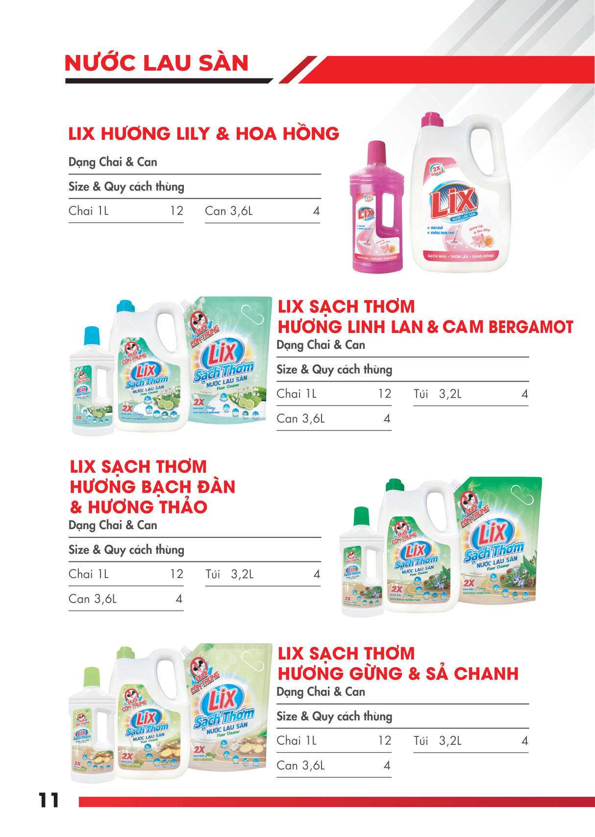 Nước lau sàn LIX